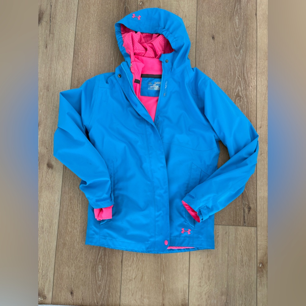Under Armour Kids Raincoat in Blue and Pink